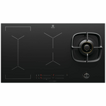 Electrolux 90cm Gas Wok Burner & 4 Zone Induction Cooktop with Hob2Hood EHH957BE hero image