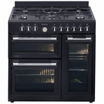 Artusi 90cm Dual Fuel Freestanding Oven Matte Black AFGR935B hero image