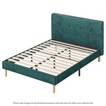Zinus Willow Double Upholstered Bed Base Green Velvet AU-FPPOPB-12D hero image