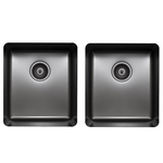 Titan Essentials 350mm & 350mm Double Kitchen Bowl Sink - Gunmetal TSGM4040 hero image