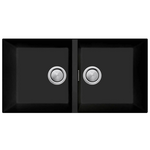 Oliveri Santorini Double Bowl Undermount Sink Matte Black  ST-MB1563U-OF hero image