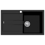 Oliveri Santorini Single Bowl Topmount Sink with Left Hand Drainer Matte Black ST-MB1522-OF hero image