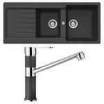 Abey TD200TB Schock Typos 1 and 3/4 Bowl Left Hand Drainer Sink Pack hero image