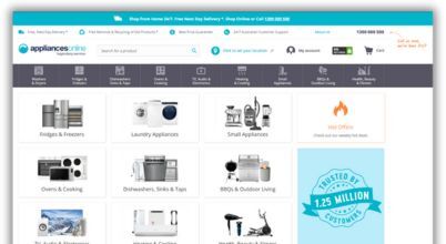 The Appliances Online website homepage in 2020