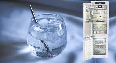 The Liebherr ICBNh 5193 fridge-freezer features a convenient plumbed ice maker