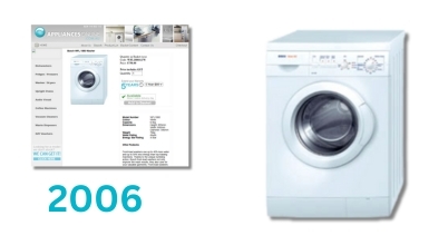A 6.5kg capacity Bosch front load washing machine sold by Appliances Online in 2006
