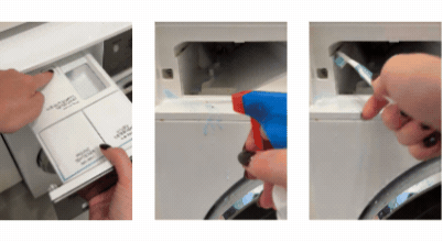 Cleaning a washing machine detergent drawer
