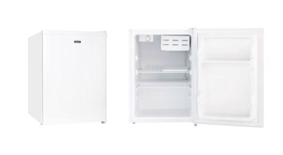A compact white Mykin 65L bar fridge sold in Australia by Appliances Online with free delivery