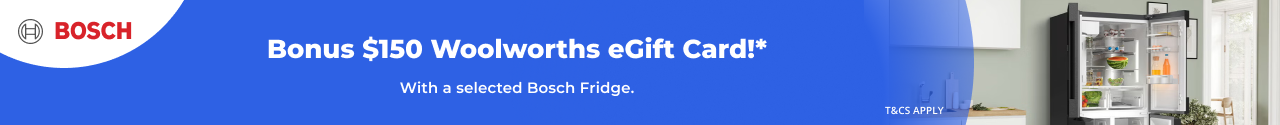 $150 Woolworths Supermarket eGift Card with selected Bosch